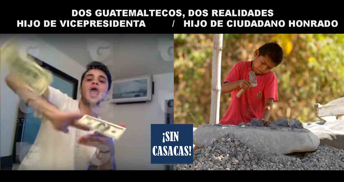 SinCasacasGT's tweet photo. El descaro, la prepotencia y el despilfarro Vs la humildad, la necesidad y la honradez. Qué huevos. https://t.co/TdLgShBinG