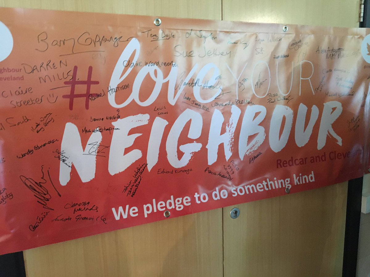 Our banner signed by a host of key people at our launch event. They pledged their kindness. Tell us about your acts of kindness #LynRandC