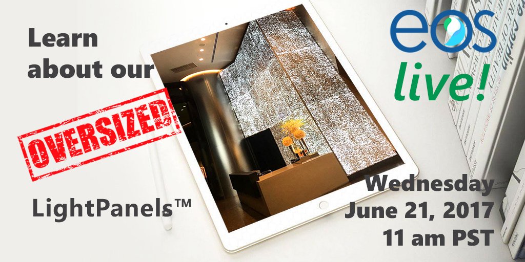 eoslightpanels's tweet image. Join us tomorrow to Learn about our Large Scale LightPanels™ #EOSLightPanelSystems #Lighting #Innovative &amp;gt;&amp;gt;&amp;gt; bit.ly/2suOMd2
