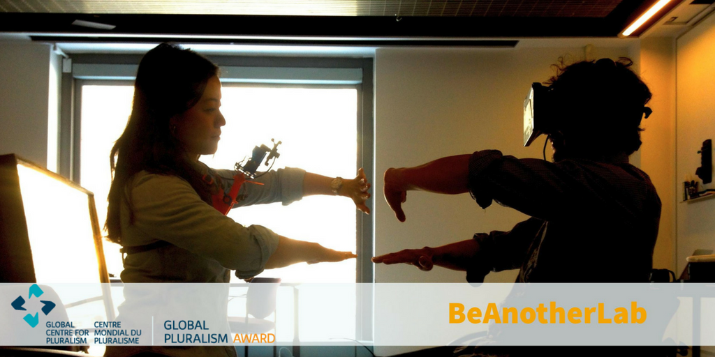 GlobalPluralism's tweet photo. 3/10 @beanotherlab uses #VirtualReality to create meaningful encounters &amp; encourage #empathy among strangers through #themachinetobeanother https://t.co/wtj1Hc0GGS