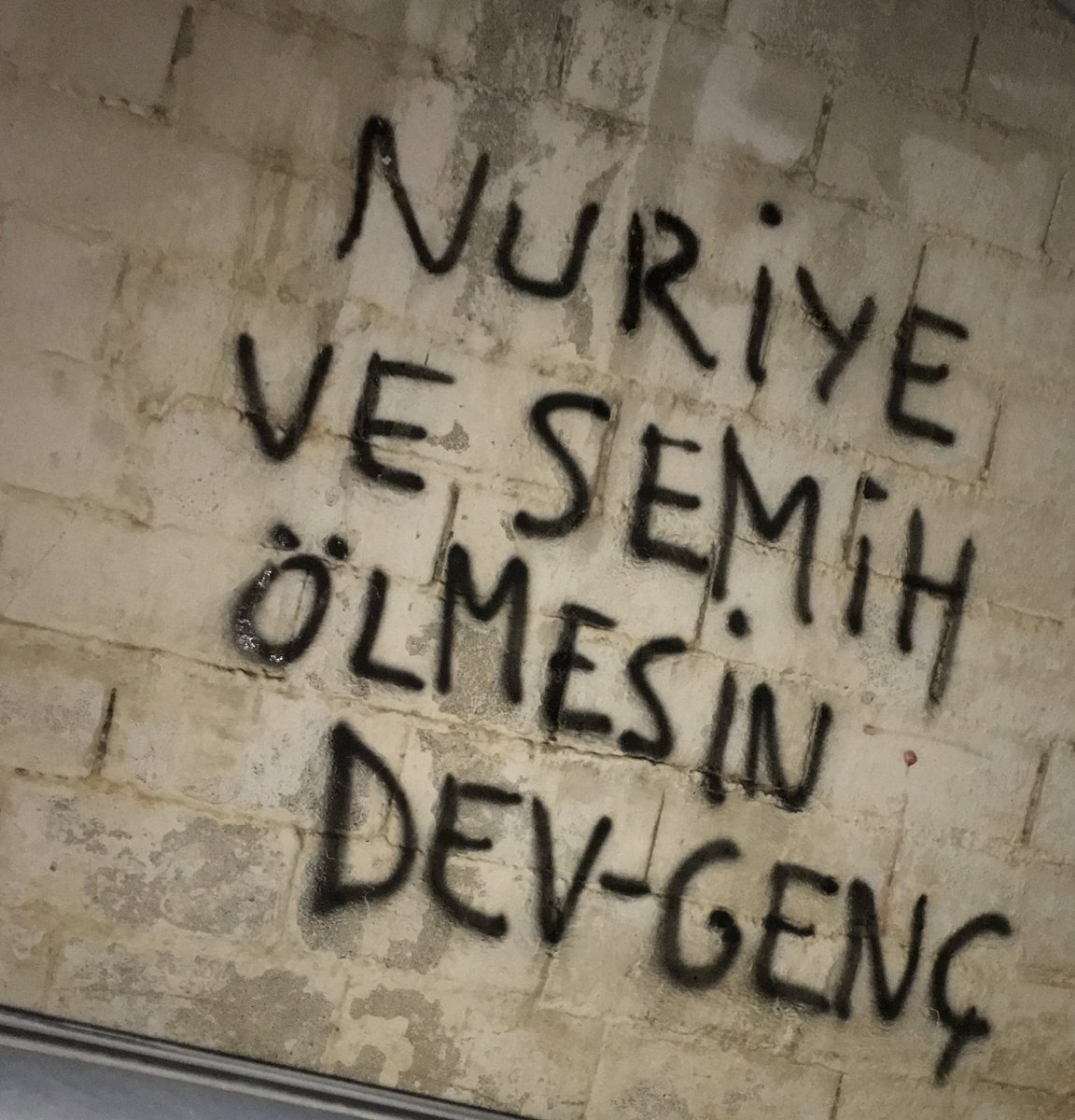 Babaeski'de Dev-Gençliler, 104 gündür açlık grevinde olan Nuriye ve Semih için yazılama yaptılar