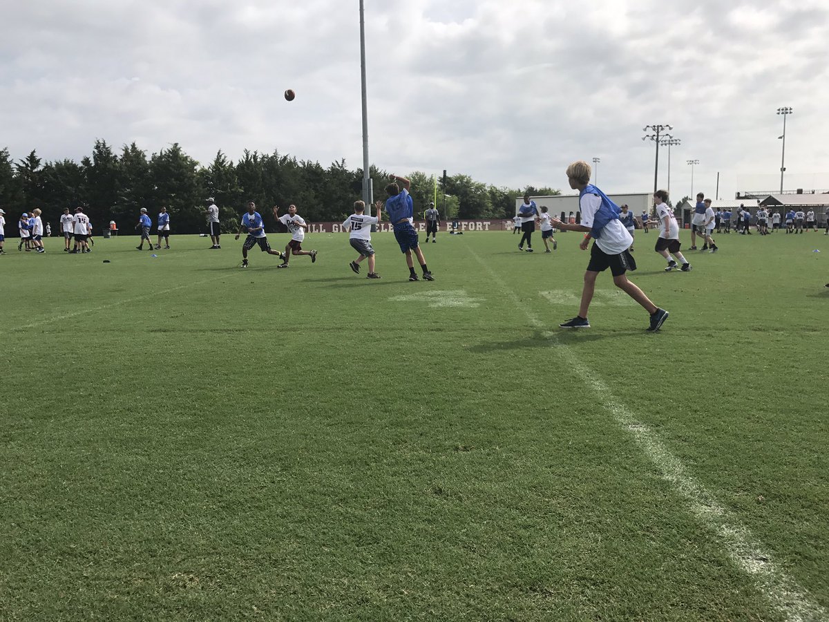 Enjoying the fun in the sun at the Dak Prescott Football Camp!