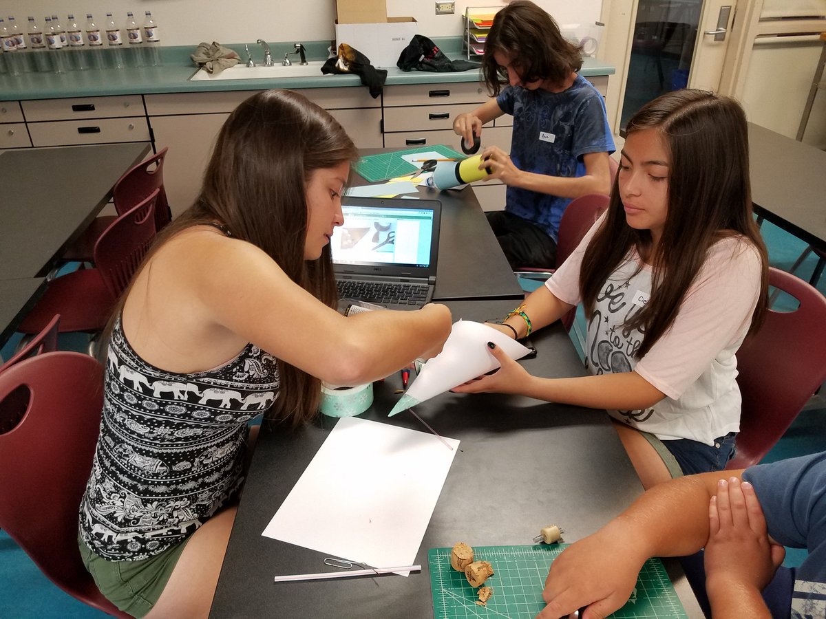 Students from PVHS and HHS "MAKING" at #PUHSDMAKERCAMP ! #MakerSpace @jswilliams <a href="/PalomaValley/">Paloma Valley</a> <a href="/puhsd/">Perris Union HSD</a> *Day 1 water rockets *Day 2 Egg cars