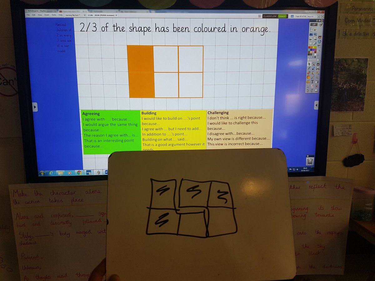 MissDlln's tweet image. The power of numicon. This child remembered showing 2/3 on numicon &amp;amp; used it to help prove the Q was wrong. &quot;2 in every 3&quot;
