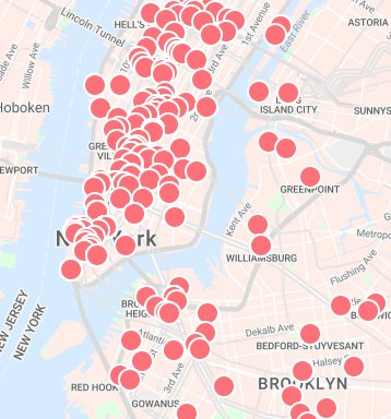 thekindnesscard's tweet photo. Kindness is found all over NYC! Each dot represents an activation—pass on your card to keep it going! #KindnessIsHere https://t.co/iNDHR8UHXs