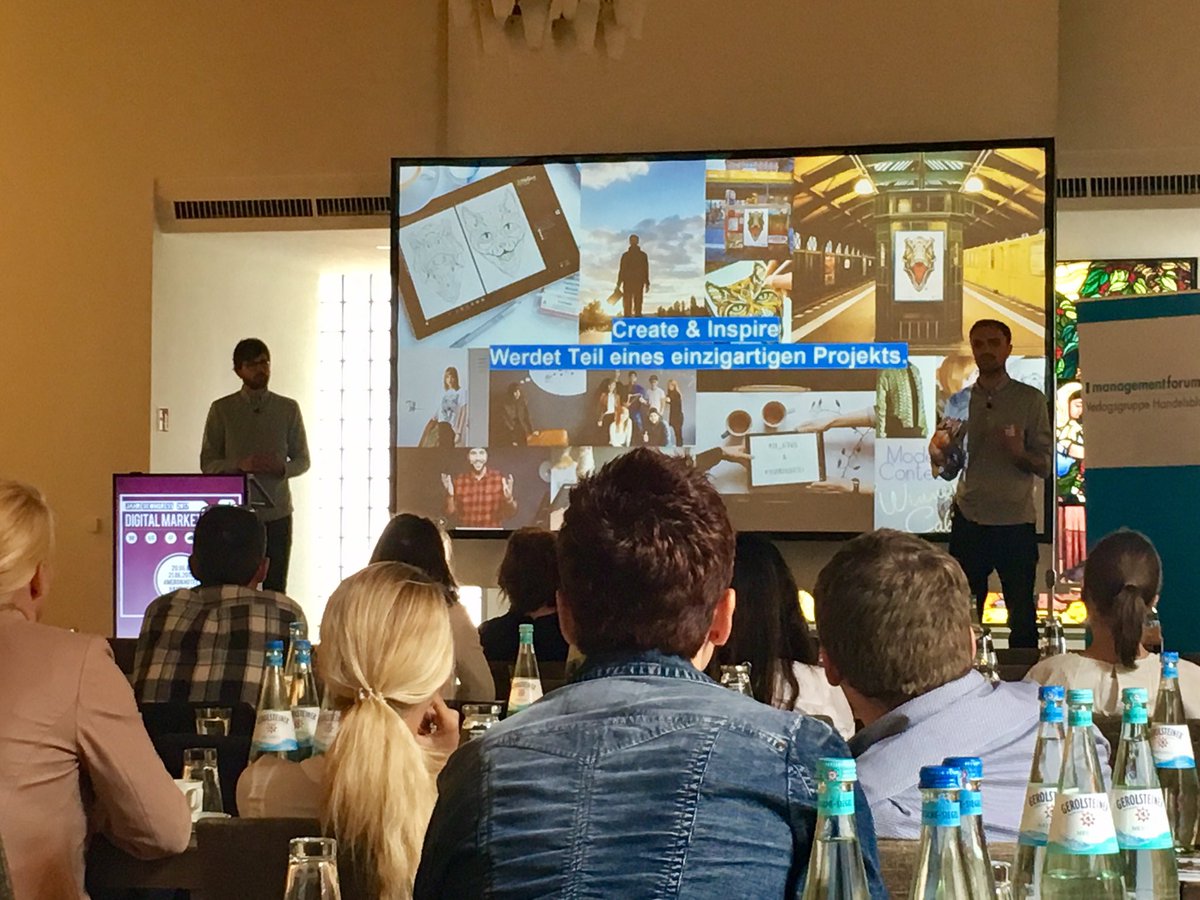 Managementforum's tweet photo. #TobiasRöver von #Microsoft mit #PhilippThurmann von #buddybrand zum Thema #InfluencerMarketing. #digitalmarketing17 https://t.co/Tj1hmWQXQK