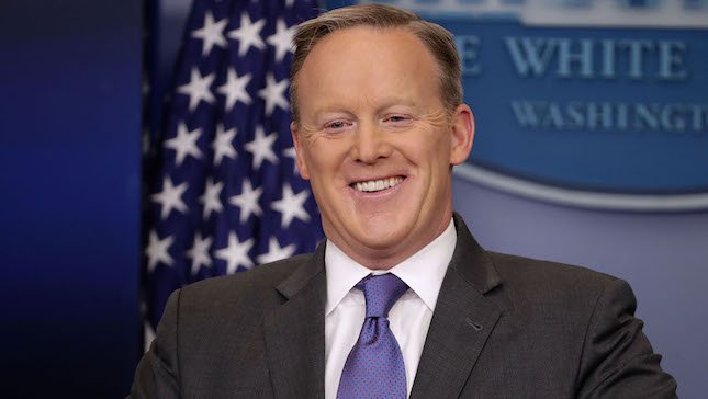thehill's tweet photo. Bannon explains off-camera press briefings to The Atlantic: "Sean got fatter" https://t.co/CMfkKhU8CC https://t.co/i6wn3tEJvP