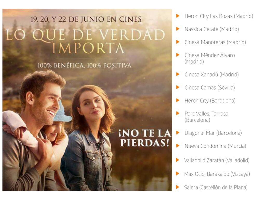 iberdrola's tweet photo. Regalamos 100 entradas (50 dobles) de #CINE para este jueves. Una peli sobre #LoQueDeVerdadImporta. Comparte o RT con #historiasqueimportan https://t.co/3J5njExgoB
