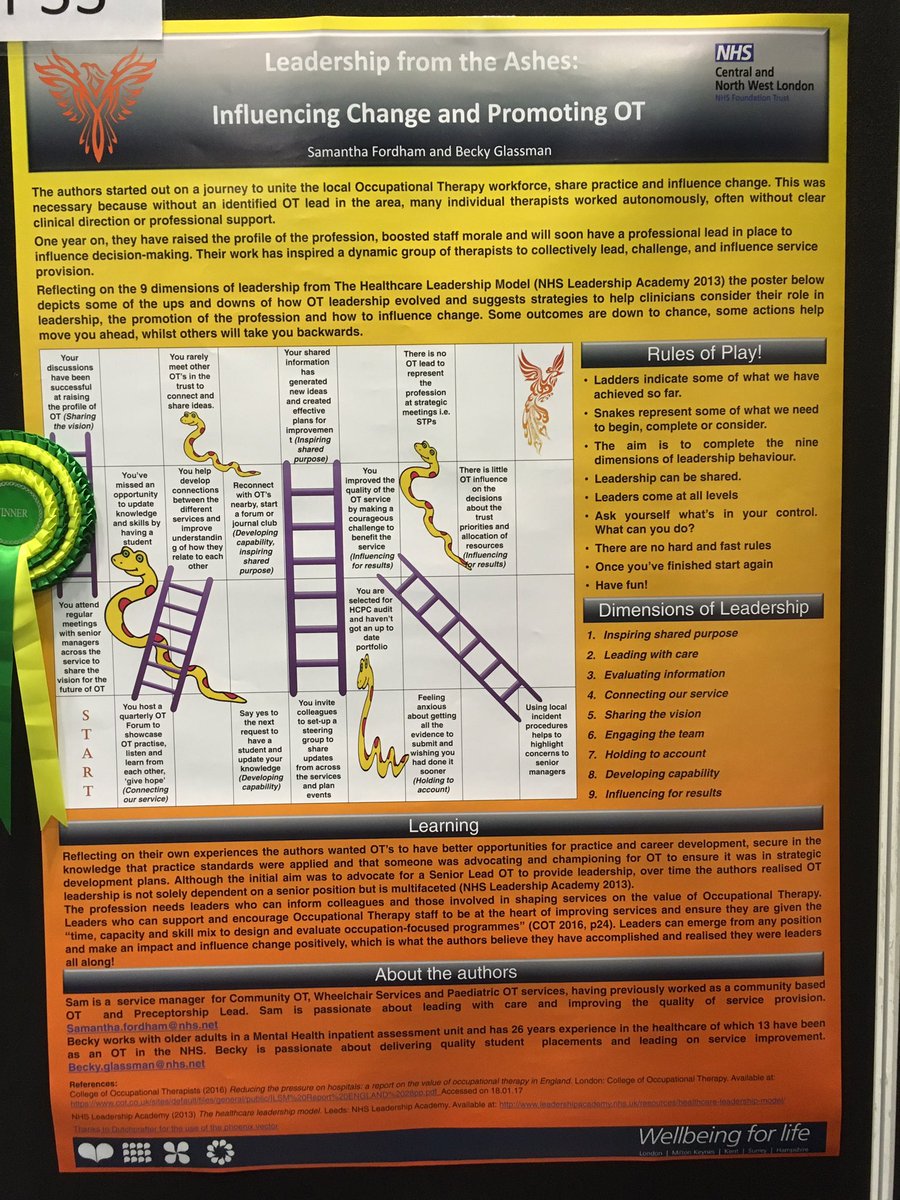 hanreddot's tweet image. Really excited to see that Becky &amp;amp; Samantha from @CNWLNHS won best poster at the #COT2017 #leadershipinOT