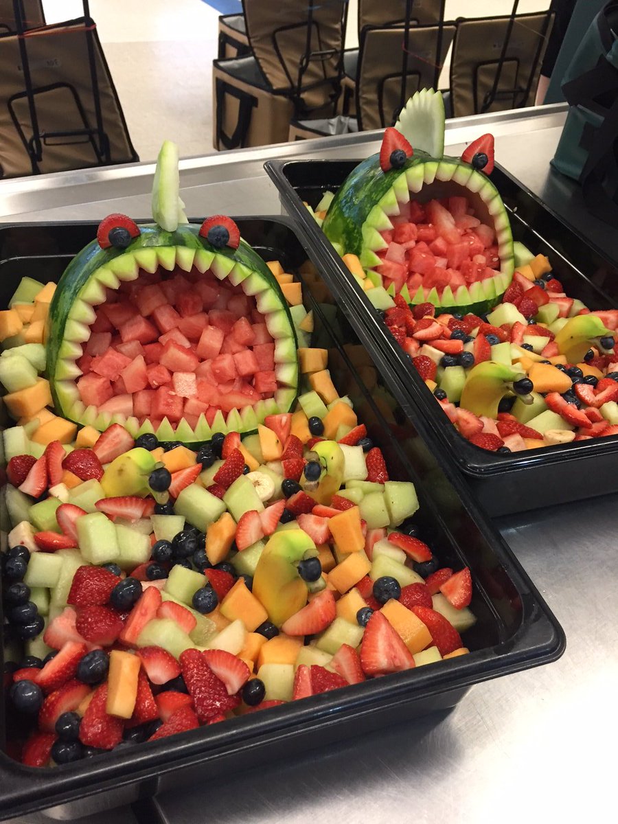 SchoolFood_GPS's tweet photo. In case you missed it...watermelon sharks at GMS last week. Thanks Chef Sam! https://t.co/ORtTVG2UtW