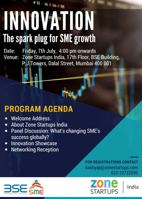 In partnership with <a href="/BSESME/">BSE SME</a> we are hosting a #innovation workshop for #SMEs - Register now by RSVP.