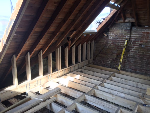jphalebuilder's tweet photo. New Loft Conv. Broadstairs:steels in, floor going down, timber work &amp; framing-out going on #loftconversionsthanet #broadstairsloftconversion https://t.co/pBZjNesrN3
