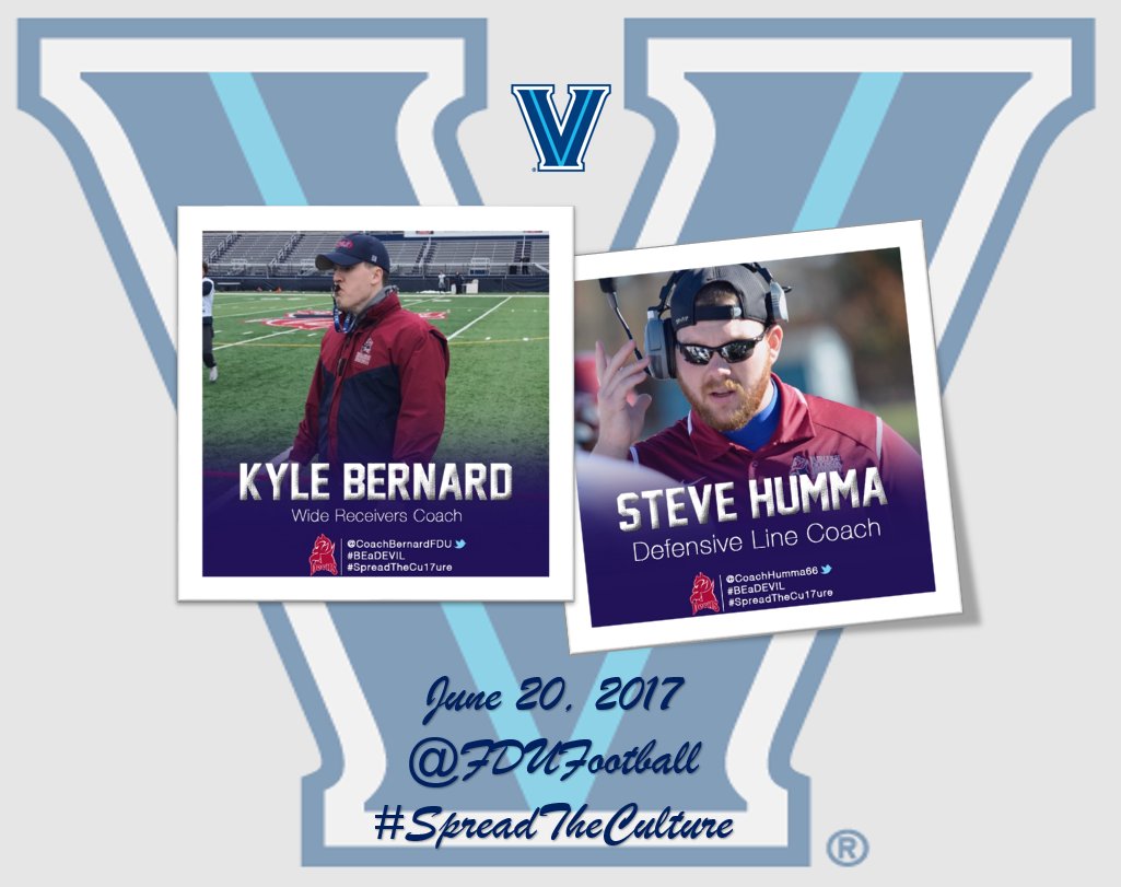 FDUFootball's tweet photo. Philly STAND UP!!! WR Coach @CoachBernardFDU & DL Coach @CoachHumma66 will be at @NovaFootball Camp today! #SpreadTheCu17ure #PA2NJ #FDU https://t.co/jyIqpOl3Ms