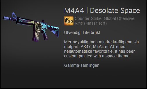 ★ M4A4 | Desolate Space ★

TO ENTER YOU MUST:

★ FOLLOW <a href="/Skin_Kings/">Skinkings</a> 
★ RT + LIKE 
★ TAG 2 FRIENDS

★ Ends In 2 Days ★