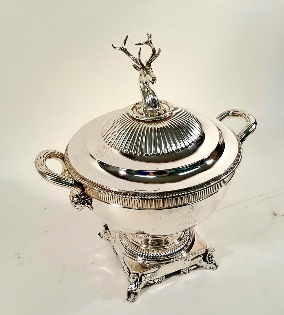 silverladyltd's tweet photo. Beautiful restored soup turren returning to 4 Scots @The_SCOTS @SCOTS_Museum ForcesMutual @BritishArmy #silverrepairs @7SCOTS @1_scots https://t.co/yZOfT3497k