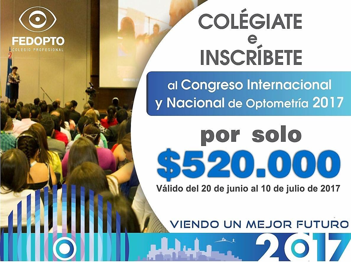 FedoptoBogota's tweet photo. Una gran oportunidad para colegiarse, ir al congreso y disfrutar de todos los privilegios de ser colegiado. https://t.co/r1zrmNYBE7