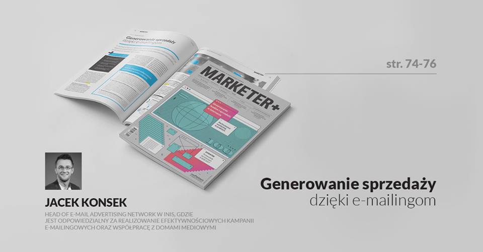 INISpl's tweet photo. W najnowszym magazynie #MarketerPlus znajdziesz nasz artykuł!
Nasz specjalista pisze o generowaniu sprzedaży dzięki e-mailingom. Polecamy! https://t.co/ycePusynP9