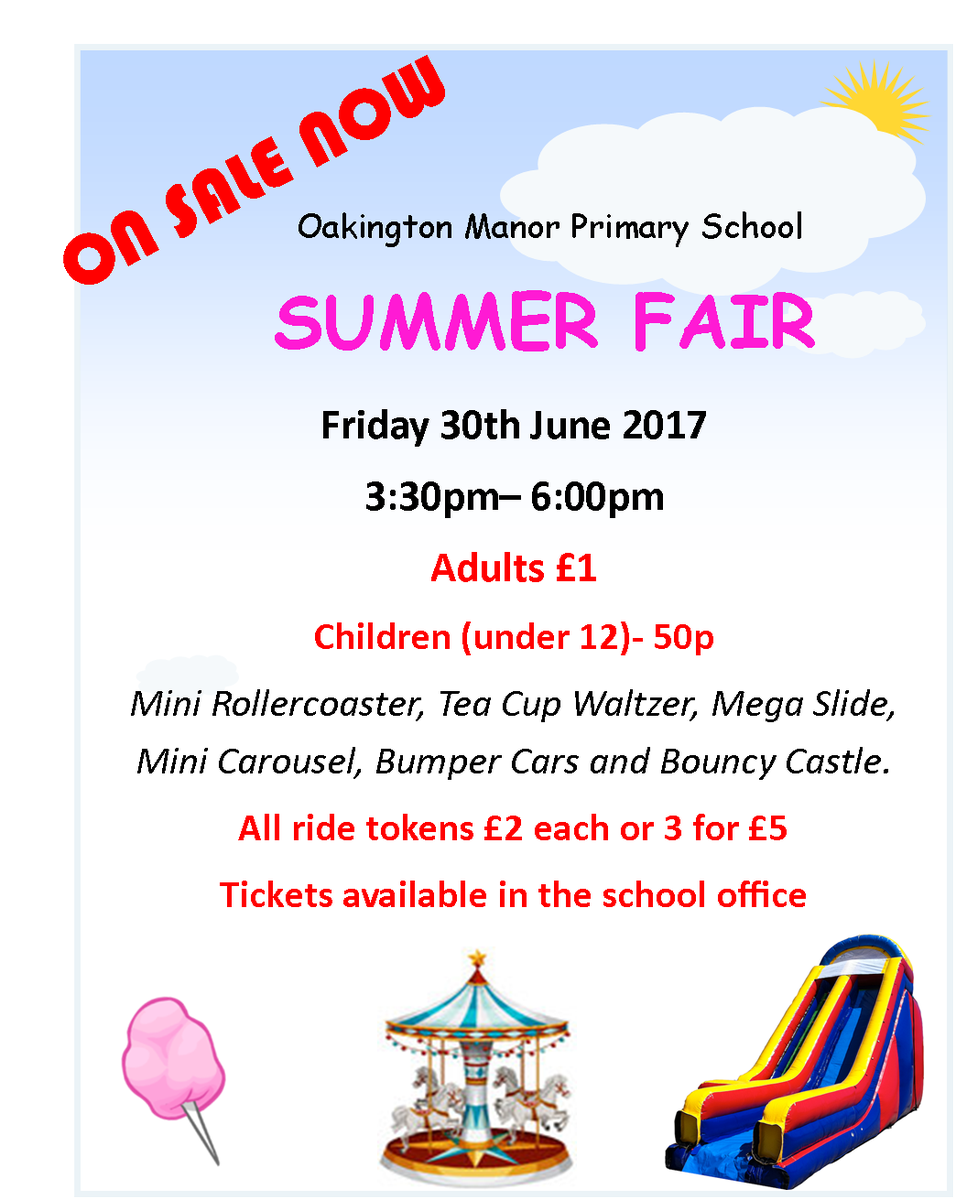 oakingtonmanor's tweet photo. Oakington invites you to the amazing Summer Fair! Tickets are available now!🤣😎🤡 #summer #schoolsout #schoolcool https://t.co/Cij1tiGZvq