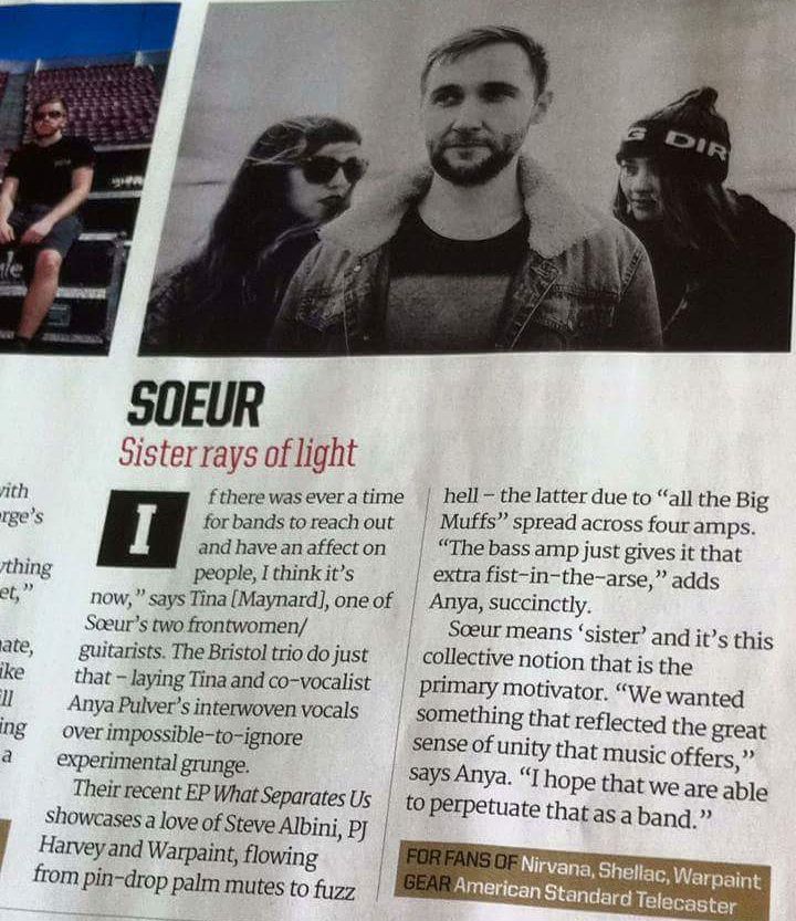 soeursoeursoeur's tweet photo. πOver the moon to have made it into @TotalGuitar magazine π #totalguitar #grunge #bristolmusic #whatseparatesus #bigmuff #telecaster https://t.co/4Esg4KZ97p