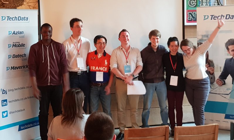 TDSYNNEXUK's tweet photo. Congratulations to HIVEFY winners of #TechDataHack who made a tool powered by #Azure to manage business finance https://t.co/0BVzEr0nub https://t.co/pS4k568NJU