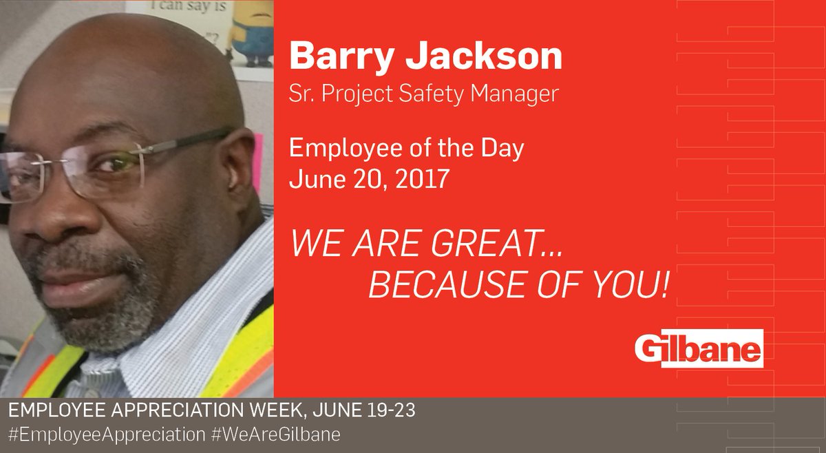 GilbaneTexas's tweet photo. It's Employee Appreciation Week at Gilbane! The Southwest Division is proud to honor our Employees of the Day all week this week! #EAWEEK https://t.co/yo50dHgM7c