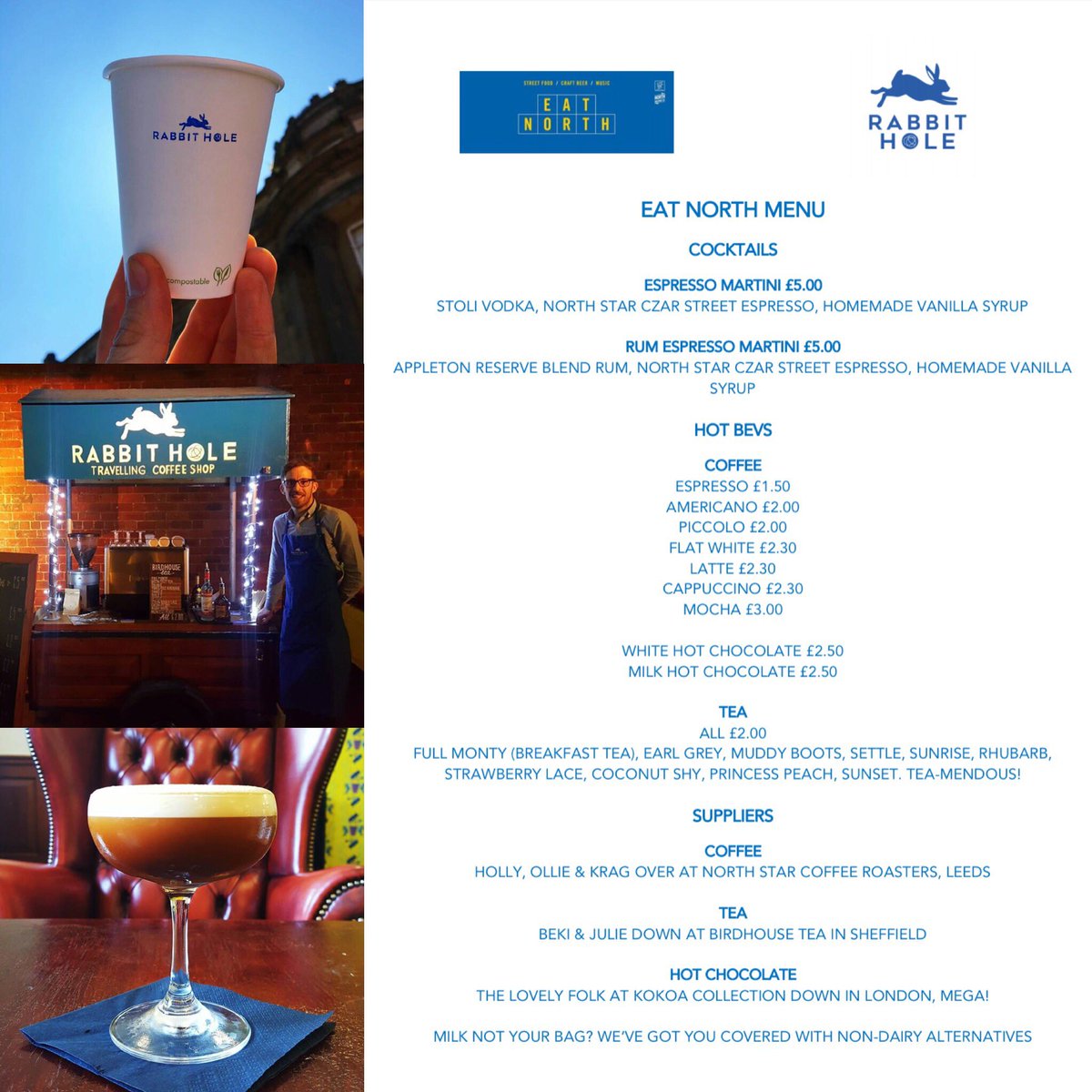 LeedsIndieFood's tweet image. Coffee kings @RabbitHoleTCS are bringing a huge lineup featuring some very special boozy stuff just for #EatNorth!

facebook.com/events/8001667…