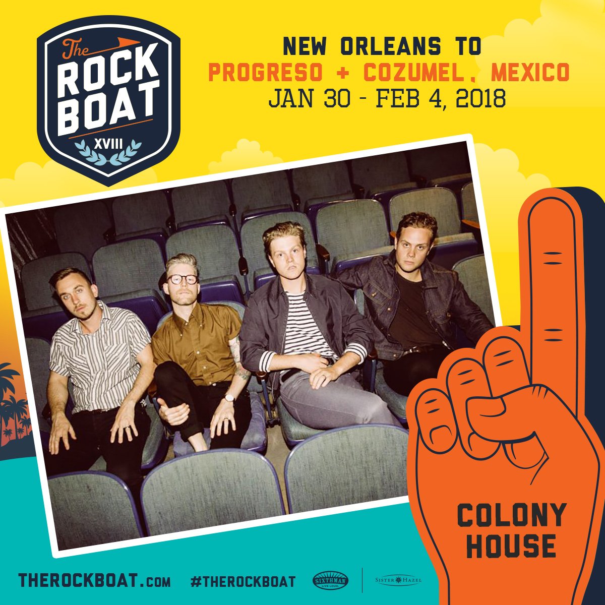 TheRockBoat's tweet photo. We're taking @NEEDTOBREATHE's #TourDeCompadres out to sea on @TheRockBoat! @DrewHolcomb @ColonyHouse @WelshlyArms https://t.co/4SmSMqs7np https://t.co/wcjwwrC6Ih