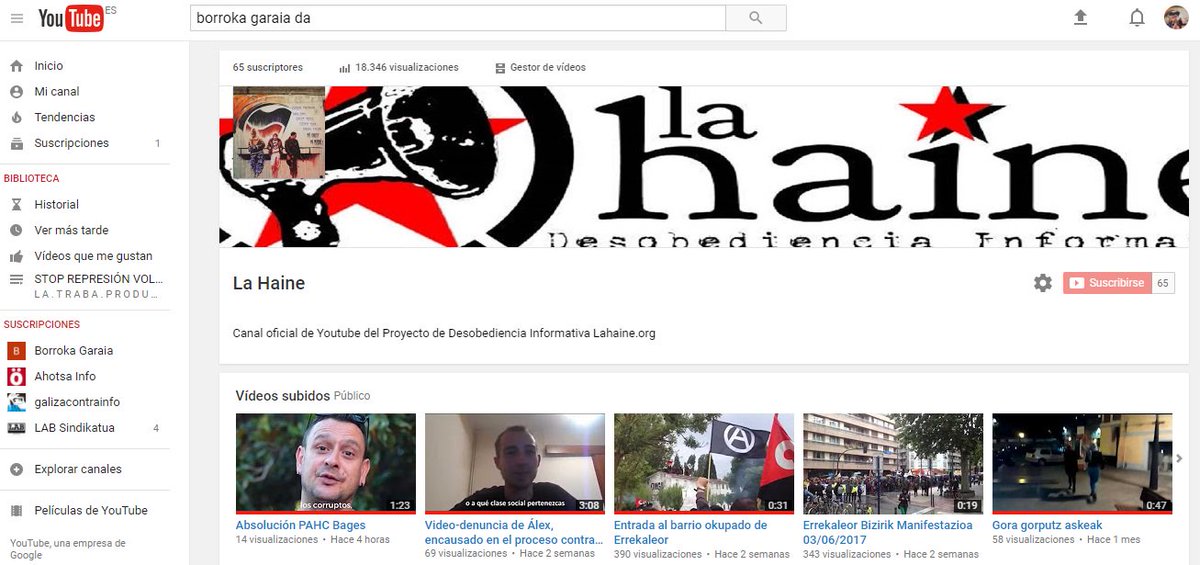 LaHaineInfo's tweet photo. Puedes seguirnos también en Youtube ¡¡Suscríbete a nuestro canal! #Contrainfo #LaHaine #DesobedienciaInformativa https://t.co/gZRnnGX8JI https://t.co/IhepxB3ZsN