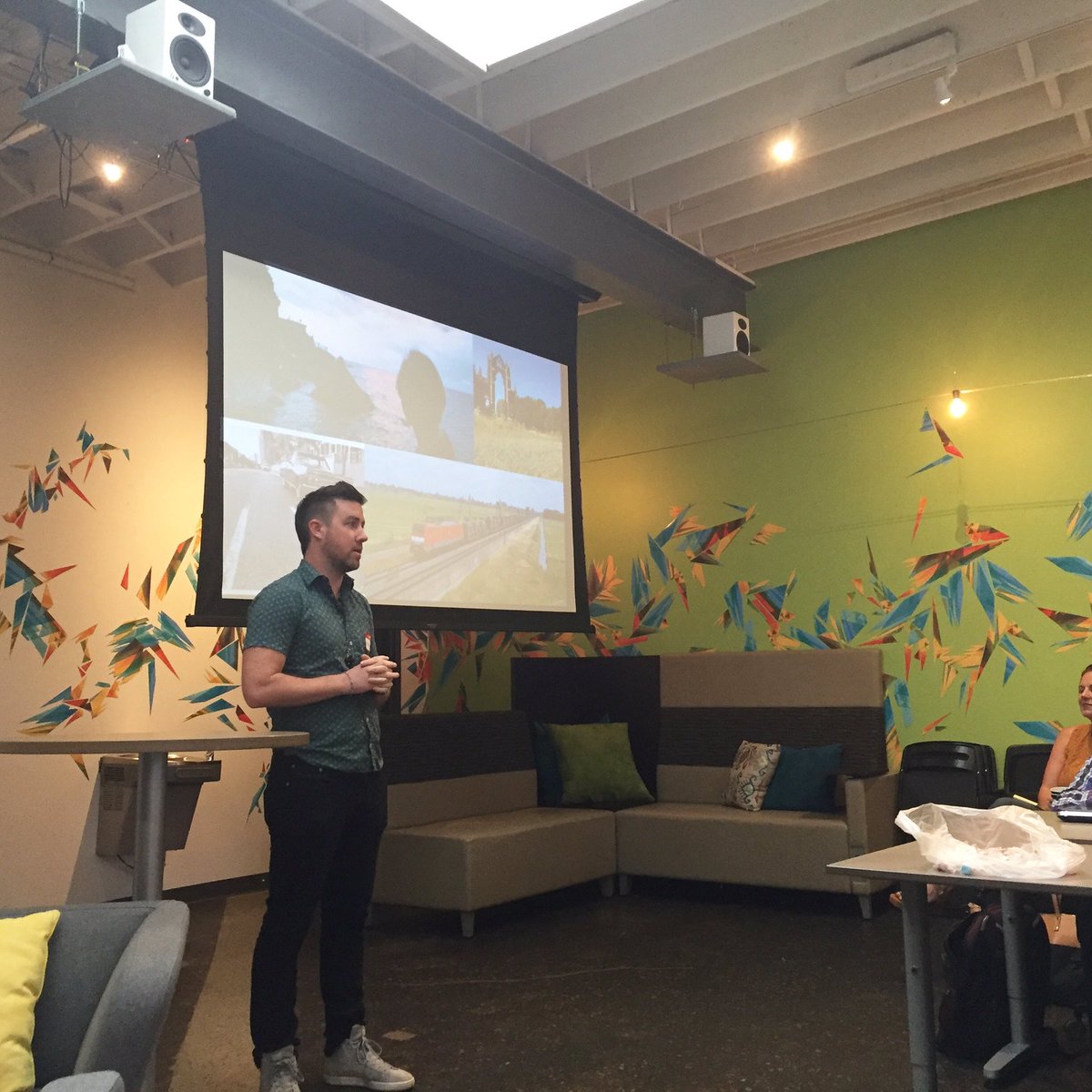 codecityco's tweet image. @MorganicSF speaking on #Civic Hacking to #codecity @seedcowork