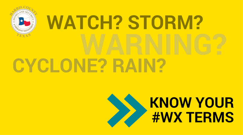 Tropical Storm Watch => a tropical storm that could potentially make landfall within a 48 hour period. Stay aware!: weather.gov/hgx/