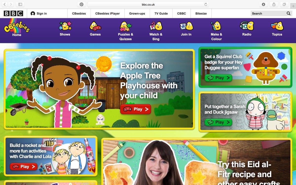 CBeebies Websites: Fun and Games Screenshot