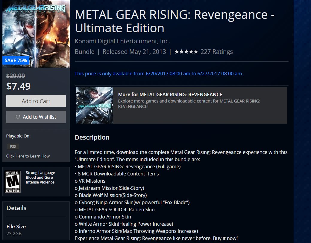 Metal Gear Rising: Revengeance Special Edition-PS3