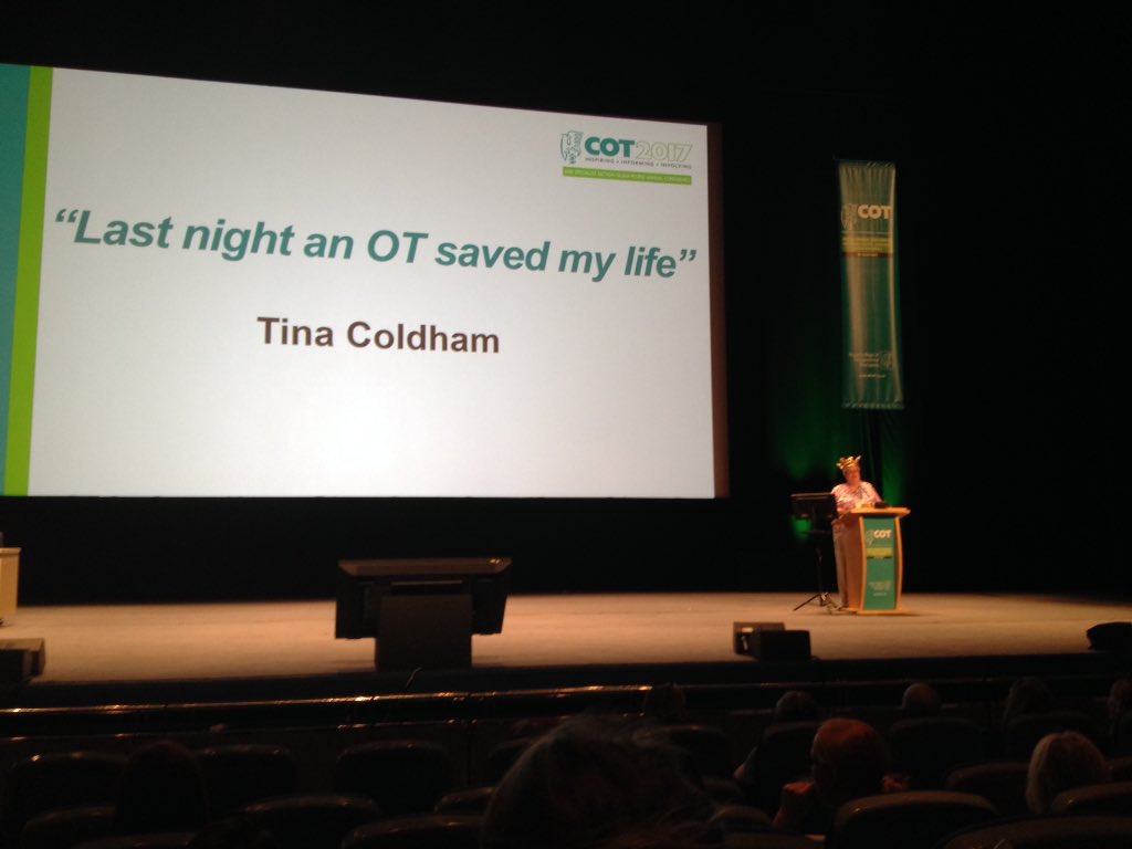 AnnieD_OT's tweet photo. What a way to end a fantastic conference: hilarious &amp; uplifting! Tina Coldham deserved that crown #COT2017 https://t.co/mcBZ8adRUR