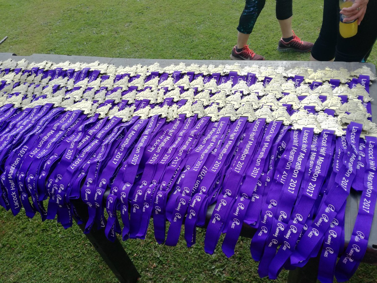 TheMedalistUK's tweet photo. Lacock race day was hot hot hot. The runners were brave, the organisation was top notch and check out these medals :-) https://t.co/k7P1unSnGp