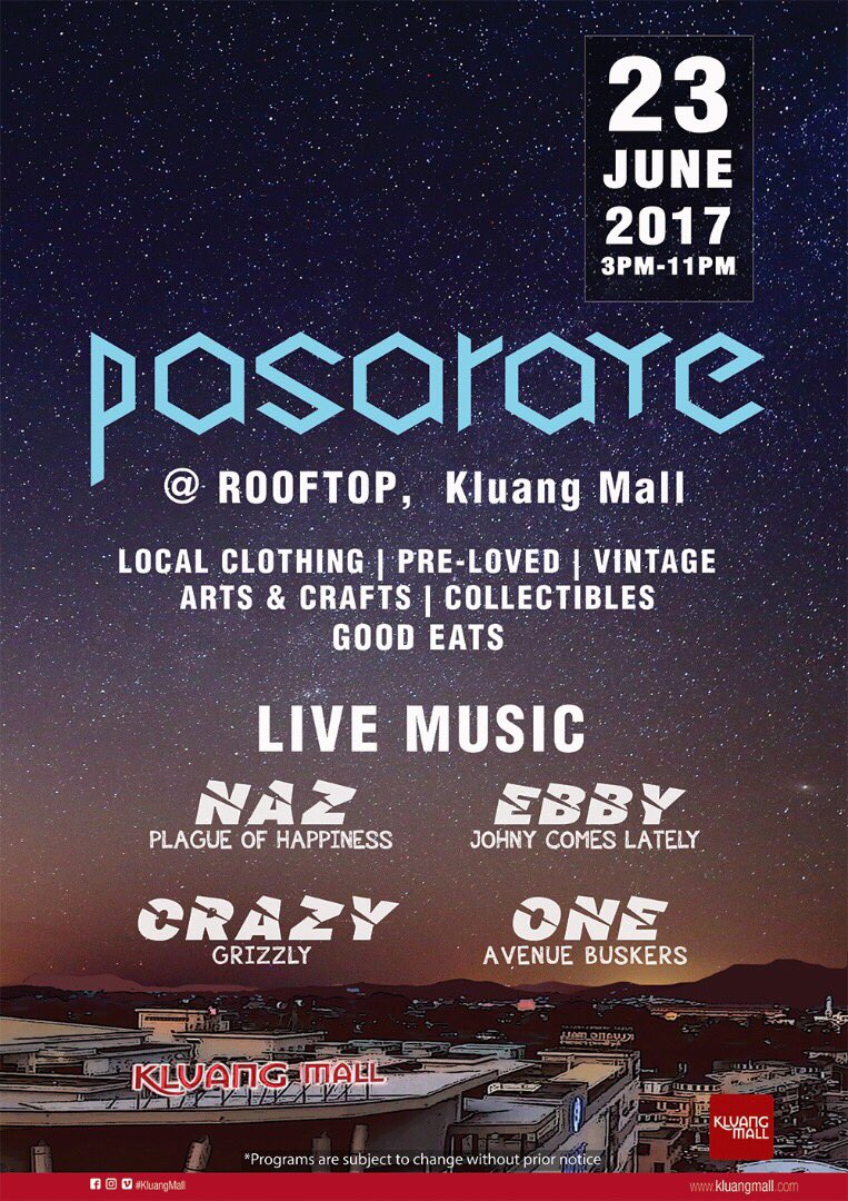 Jumaat ni last one sebelum raya! Jumpa di ROOFTOP, Kluang Mall! See you ✌🏻😁