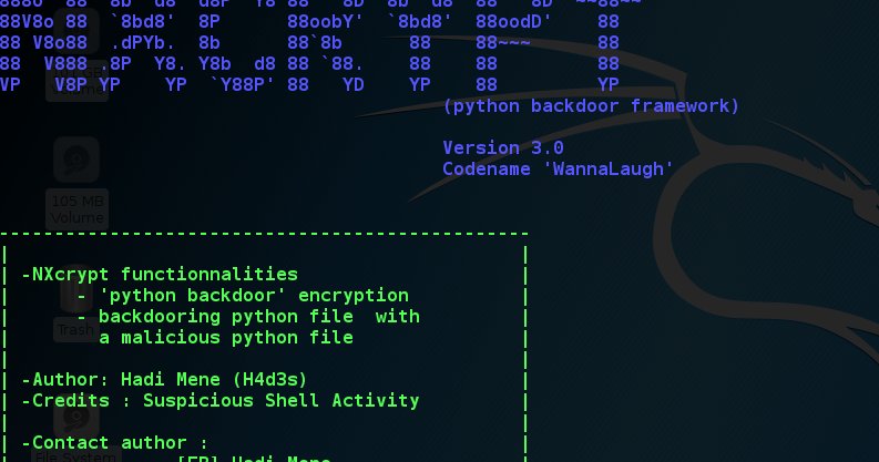 KitPloit's tweet image. NXcrypt - Python Backdoor Framework goo.gl/aB6itK #Backdoor #Linux #NXcrypt