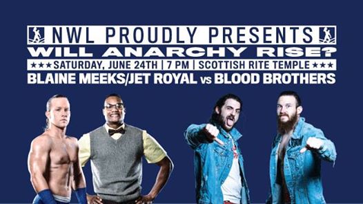 NWL_Corp's tweet photo. Jet of @RoyalBloodNWL has recruited #CaptainKC @blainemeeks_nwl to face @bloodbros_nwl on 6/24! Get tix now!#FightKC
https://t.co/kasf3efPXy https://t.co/KaZLadApuG
