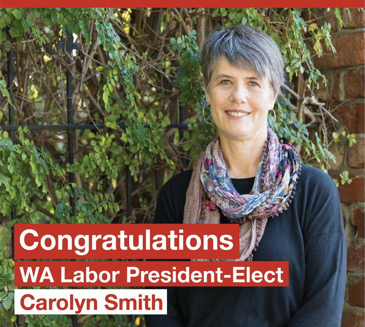 Congratulations Carolyn Smith on being elected by WA Labor members as our Party President. 
#WeAreWALabor