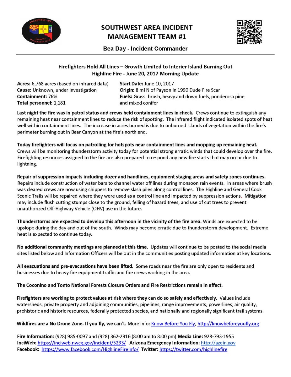 HighlineFire's tweet image. #HighlineFire June 20 Morning update is available here: goo.gl/oXwpRu