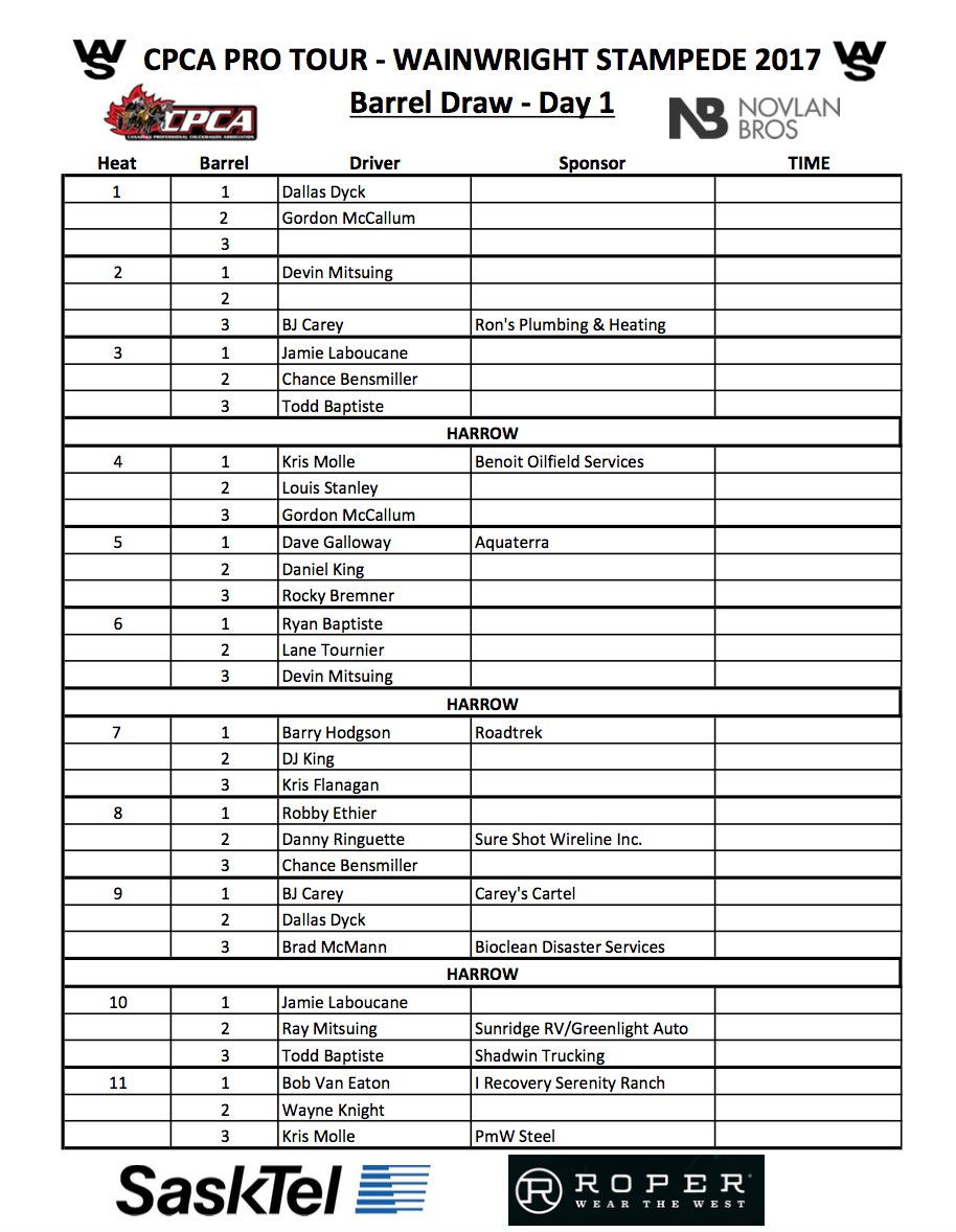 CPCA Chucks (@cpcaracing) on Twitter photo The 64th Wainwright Stampede is here! Details & draw below! For more info cpcaracing.com
#cpcaracing #cpra <a href="/TownWainwright/">Town of Wainwright</a> The 64th Wainwright Stampede is here! Details & draw below! For more info cpcaracing.com
#cpcaracing #cpra <a href="/TownWainwright/">Town of Wainwright</a>