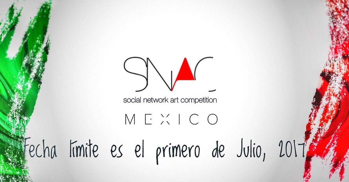 SNACexpo's tweet photo. Fecha límite es el primero de Julio, 2017 
Deadline is July 1st 2017
#mexico #mexicanart #artcall #artwork https://t.co/dBhPTP7or4