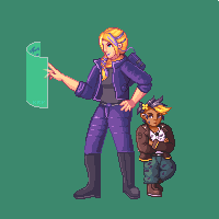 karvistico's tweet photo. Double birthday combo! @sheliloquy's Newt and @muppetaphrodite's M4infram3!
#SCaN meets #MMFEC!
#pixelart #shadowrun @Hyper_RPG https://t.co/9lOFcnoHmF