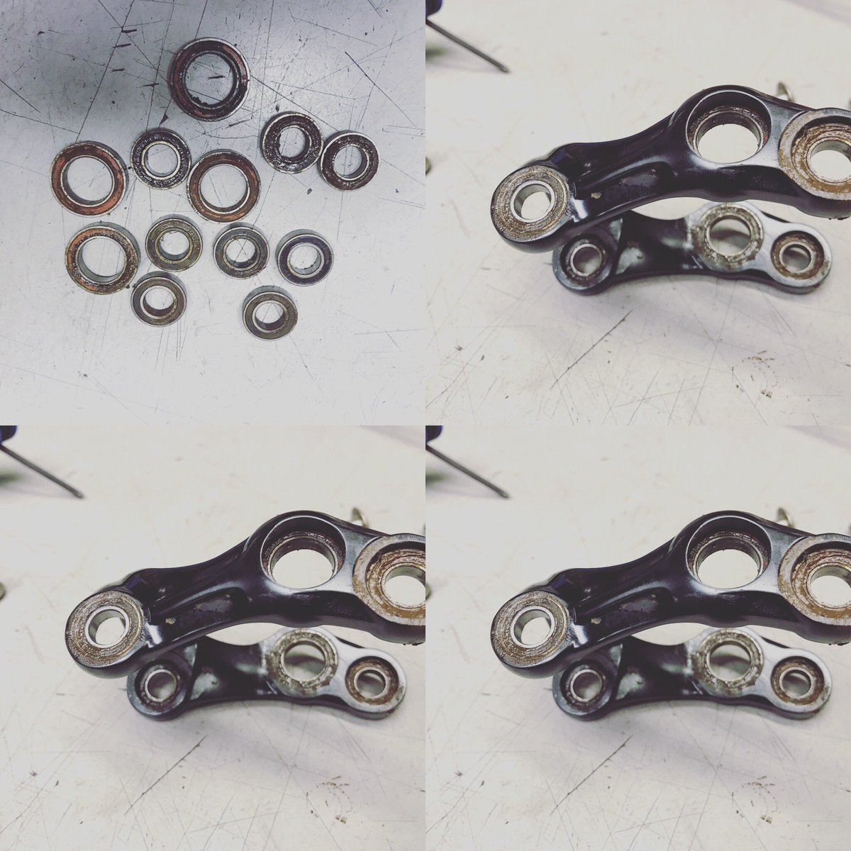 CyclePower77's tweet image. All linkage bearings replaced completely warn out #service #mtb #ridetime