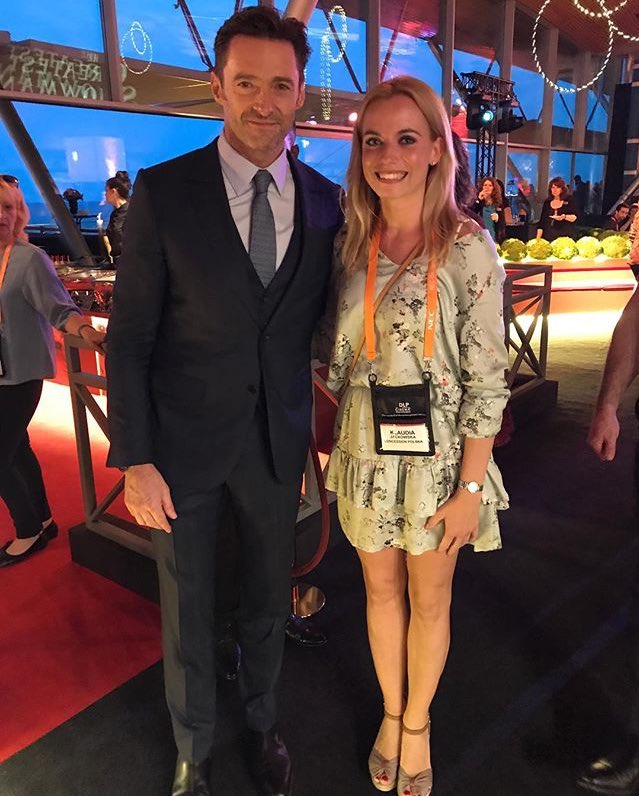 bestofjackman's tweet photo. hugh at a 20th century fox celebration for the greatest showman in barcelona today https://t.co/vST8Unhcud