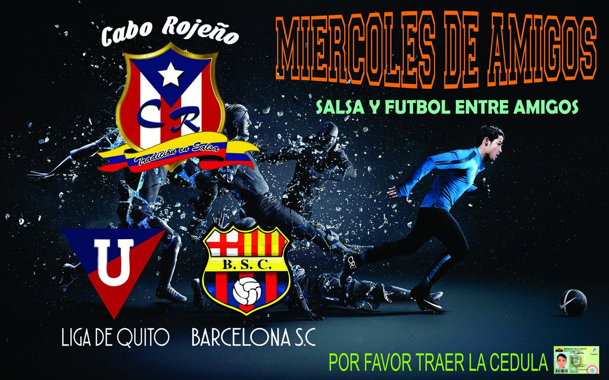 cabosalsa's tweet photo. "MIERCOLES DE AMIGOS"  TE ESPERAMOS  SALSERO FUTBOLERO @CABOSALSA ES IMPORTANTE TRAER LA CEDULA DE IDENTIDAD ABIERTO DESDE LAS 17h00 https://t.co/Z3lzlGChFe