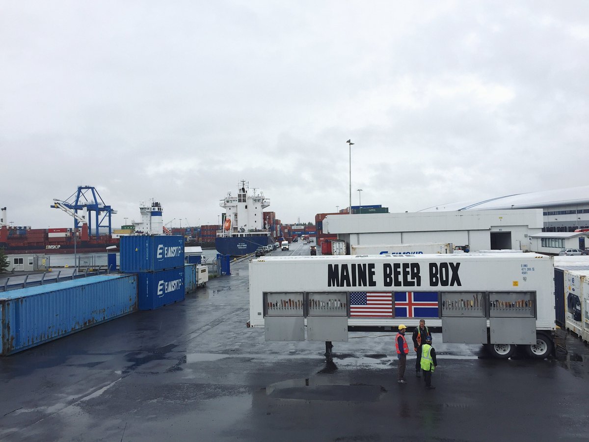 MEBrewersGuild's tweet photo. The #MaineBeerBox has officially arrived in #Iceland and we're 4 days away from #bjorfestival! Huge thanks to @MEDECD for their support! https://t.co/VjsQnQeWIs