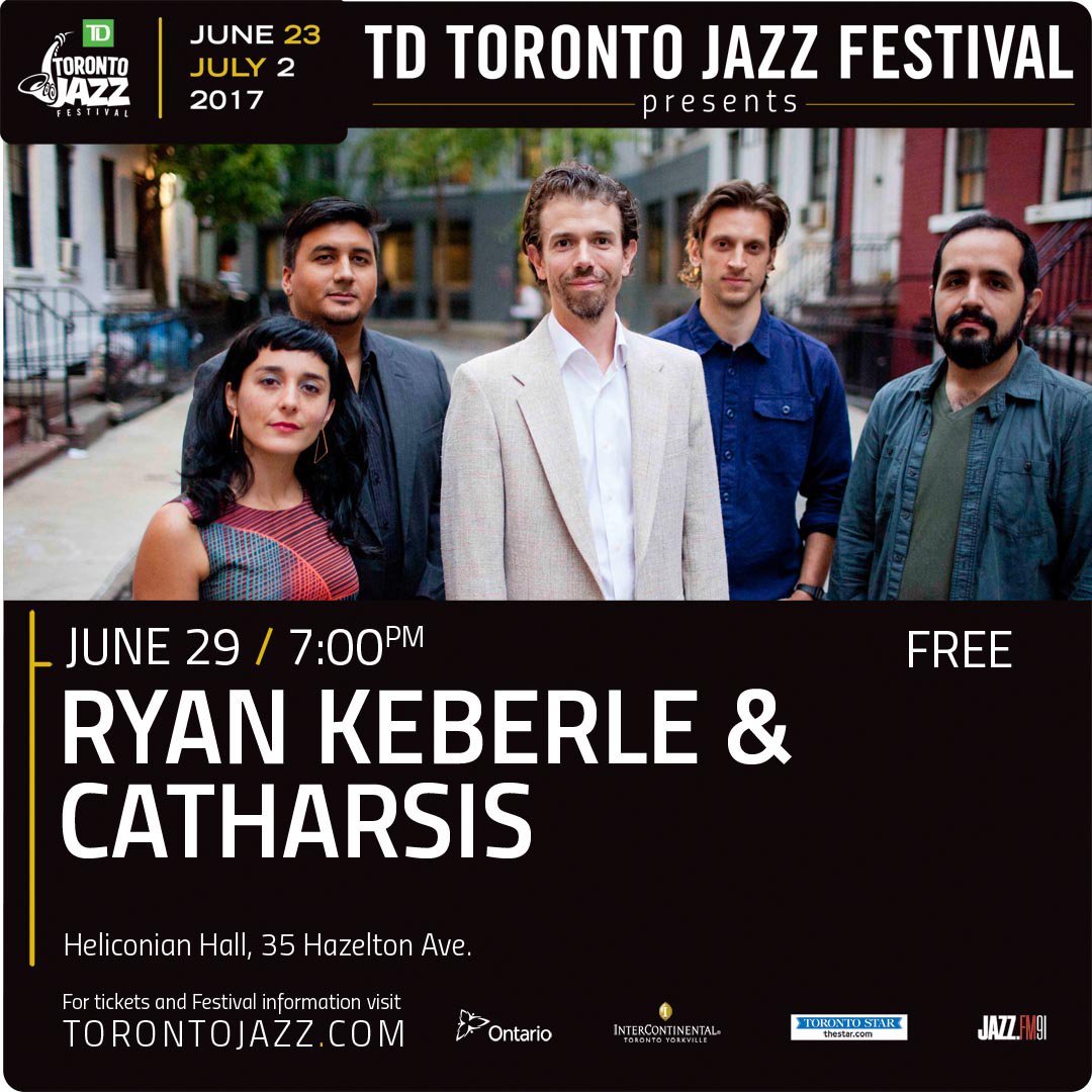 greenleafmusic's tweet photo. JUNE 29: @ryankeberle & Catharsis play @TorontoJazzFest in support of their new album #FindtheCommon #ShineaLight | https://t.co/VDhn7a2oIp https://t.co/ujcDlalpiR