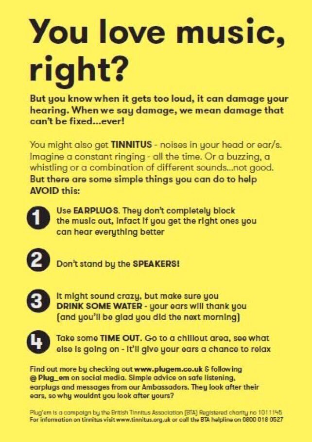 Plug_em's tweet photo. If you're going to @GlastoFest please protect your #hearing from #tinnitus - our simple advice could really help! Pls RT so people are aware https://t.co/SCLfqv0OJQ