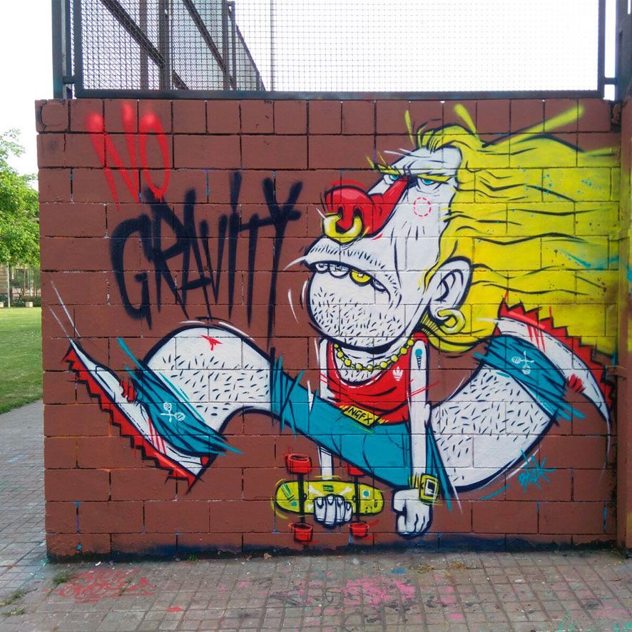 JeffBazak's tweet photo. NO GRAVITY! 

#skate #graff #drassanes #bcngraff #nogravity #run #rostenyit #blondehair #guiri #ngfx https://t.co/HpRn8zA30R