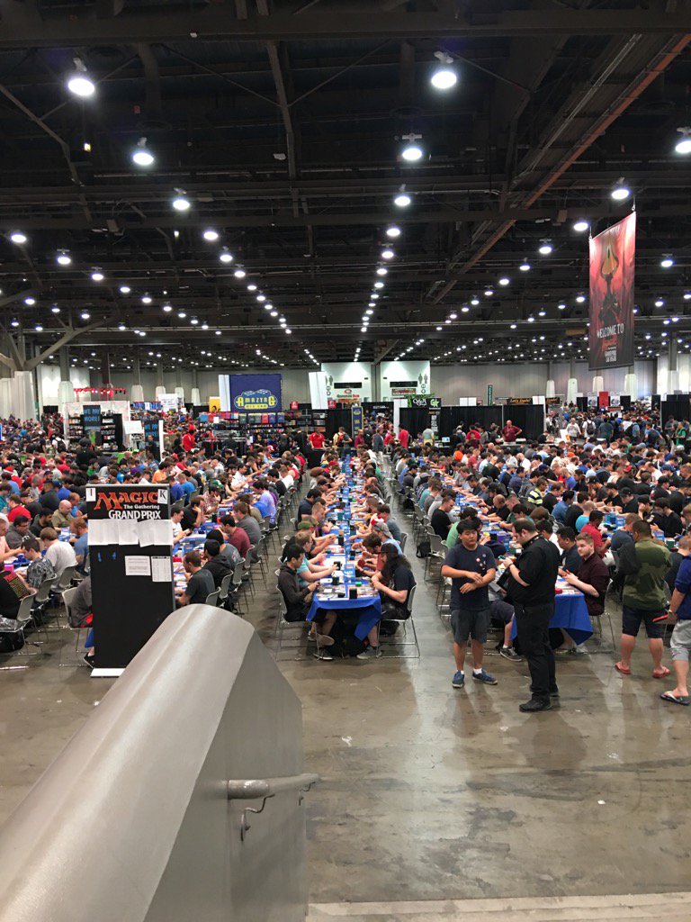 This was one of the "slow" days.All these people coming together, different languages, ages and homes, to play Magic!